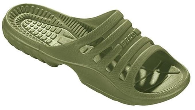 BECO heren badslippers - olijfgroen - maat 41