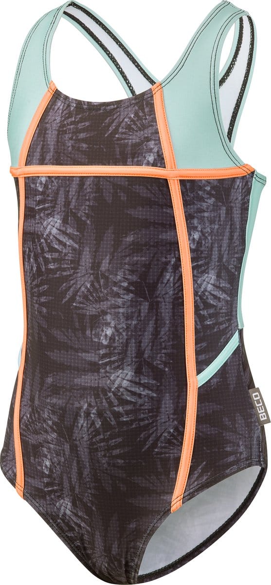 BECO badpak, gevoerd, zwart/multi color, maat 152