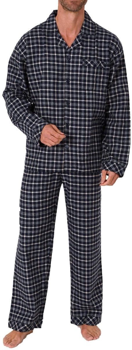 Flanellen pyjama's voor heren met knoopsluiting - ook in overmaten - 222 101 15 851