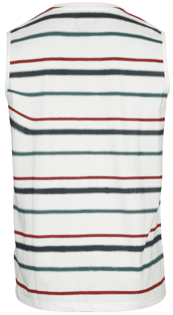 R.E.D. Rock-Engineered Design Witte tanktop met gekleurde horizontale strepen - Heren - M