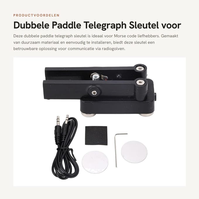 Dailygoods- Telegraph Sleutel Dubbele Paddle - CW Keyer - Morse Code - ABS-materiaal - Eenvoudige installatie - Stevige constructie - Superieure magnetische basis - Morse Key