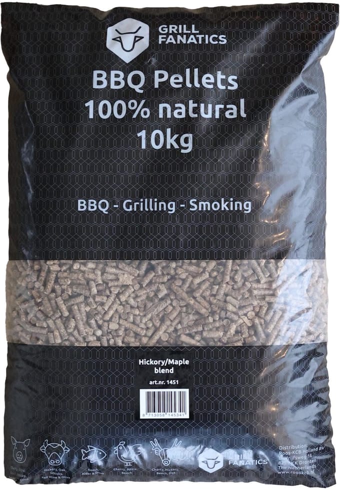 Pellets hickory & esdoorn blend 10 kg Grill Fanatics