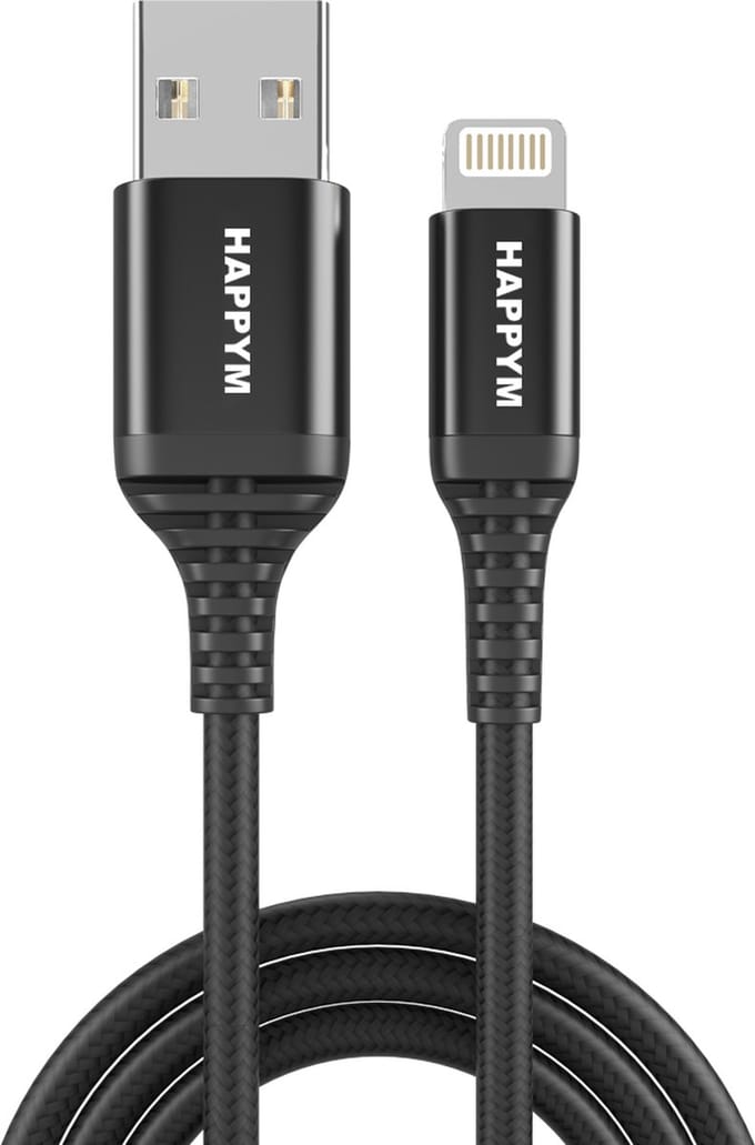 Lightning naar USB Kabel 2 meter – Oplaadkabel & Dataoverdracht – Zwart