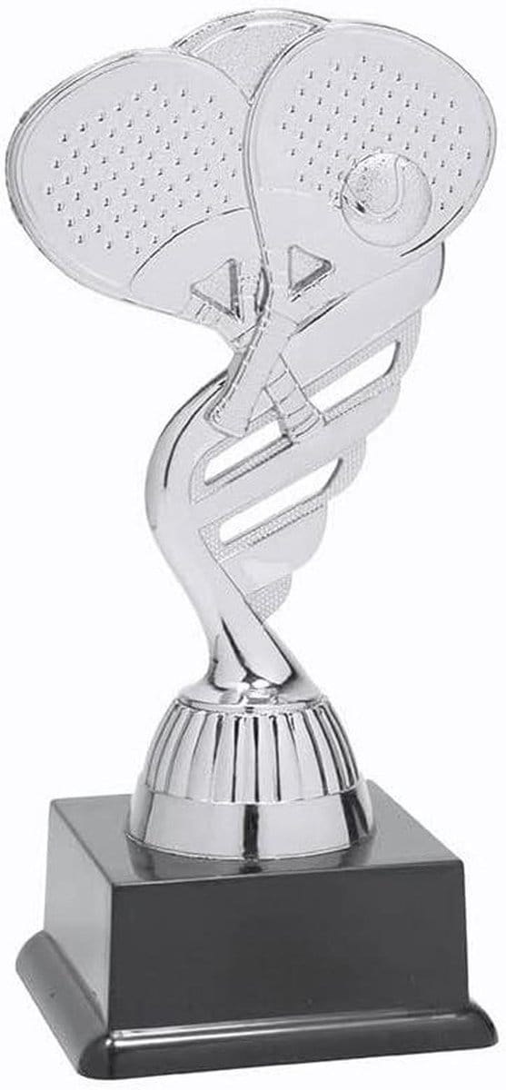 Trofee Padel - Sportprijs Winnaar - Speler Eer - Gratis Personaliseren - 18 cm - Zilver