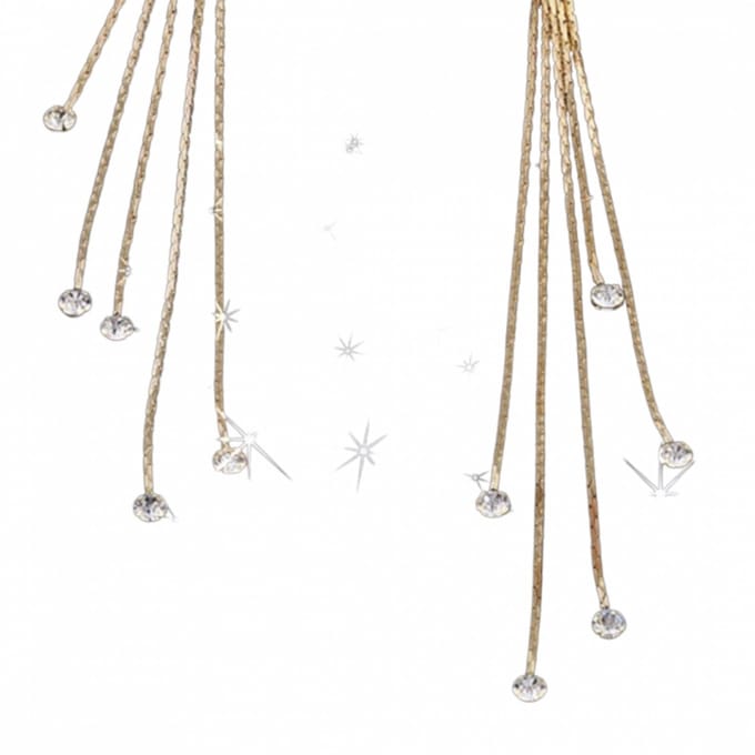 Lange oorbellen- dubbel- strass- goudkleurig-Charme Bijoux