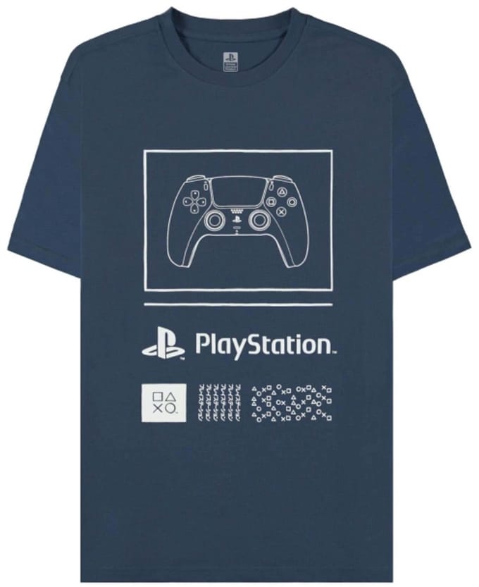PlayStation - Controller Heren Tshirt - S - Donkerblauw