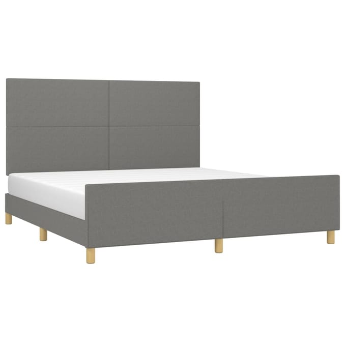 vidaXL - Bedframe - zonder - matras - stof - donkergrijs - 160x200 - cm