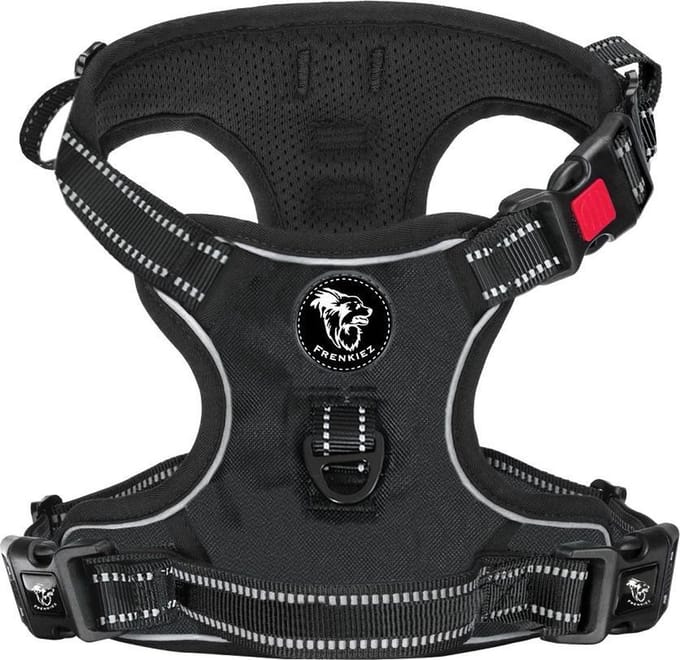 Frenkiez reflective Y Harness comfort hondentuig Black, Medium