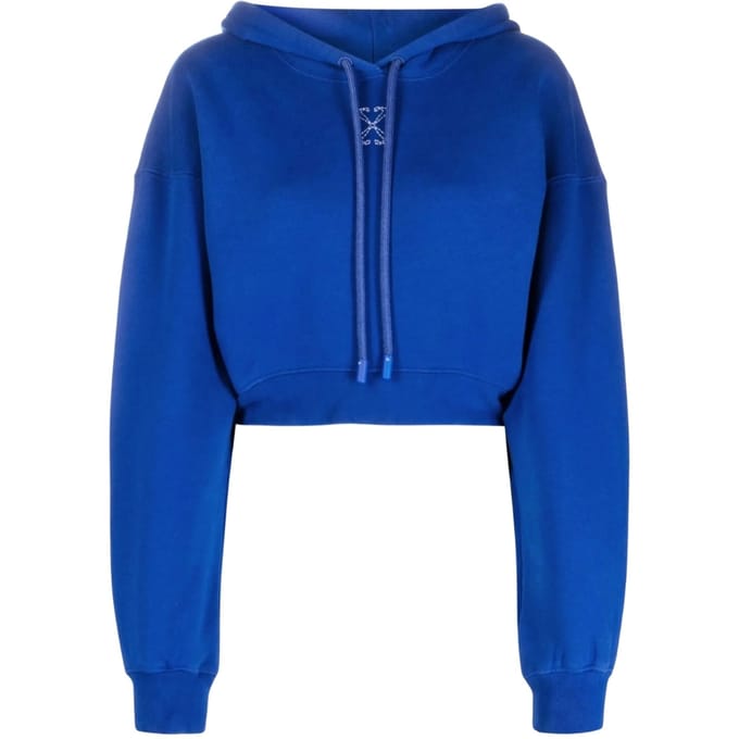 Off-white Embr Mini Arrow Crop Hoodie Blauw