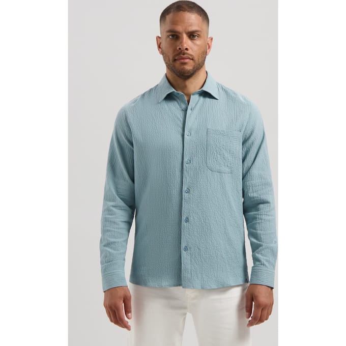 Dstrezzed Ds_chevi Shirt Mist Blue Größe: M | Casual hemden Outlet | Herren | Blau