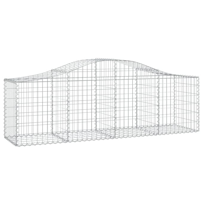 vidaXL - Schanskorf - gewelfd - 200x50x60/80 - cm - gegalvaniseerd - ijzer