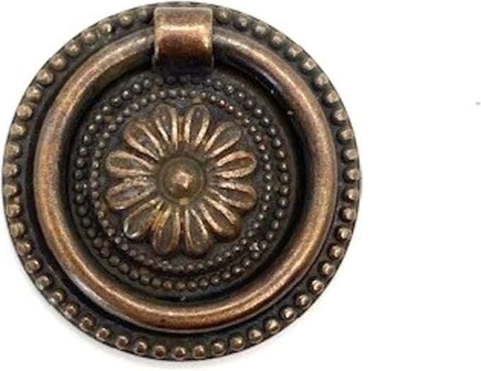 Ringgreep Messing antiek midden 47mm