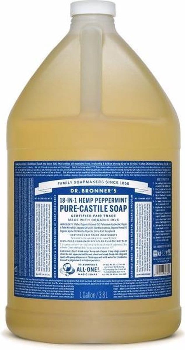 Dr. Bronner's Liquid soap Pepermunt - 18-in-1 pure castile zeep - 3785 ml