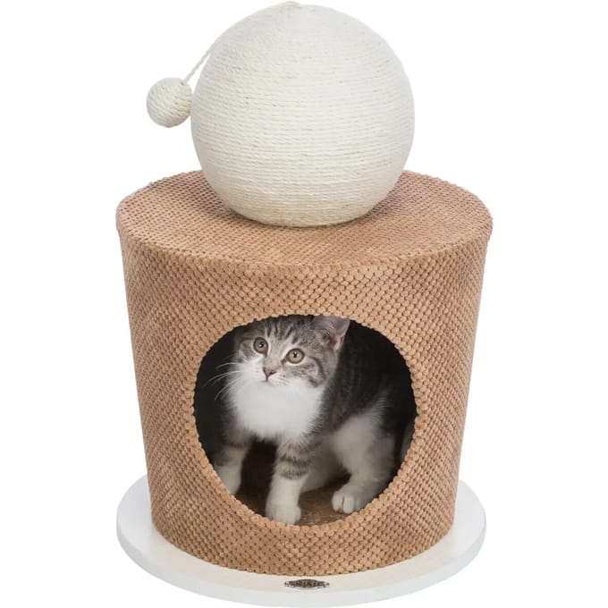 Knus kattenhuis met krabbal Trixie