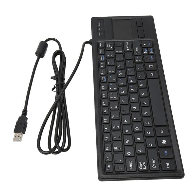 K 800 Toetsenbord met Touchpad Bekabeld Ultradun Mini Compact Touch Toetsenbord met HUB-functie