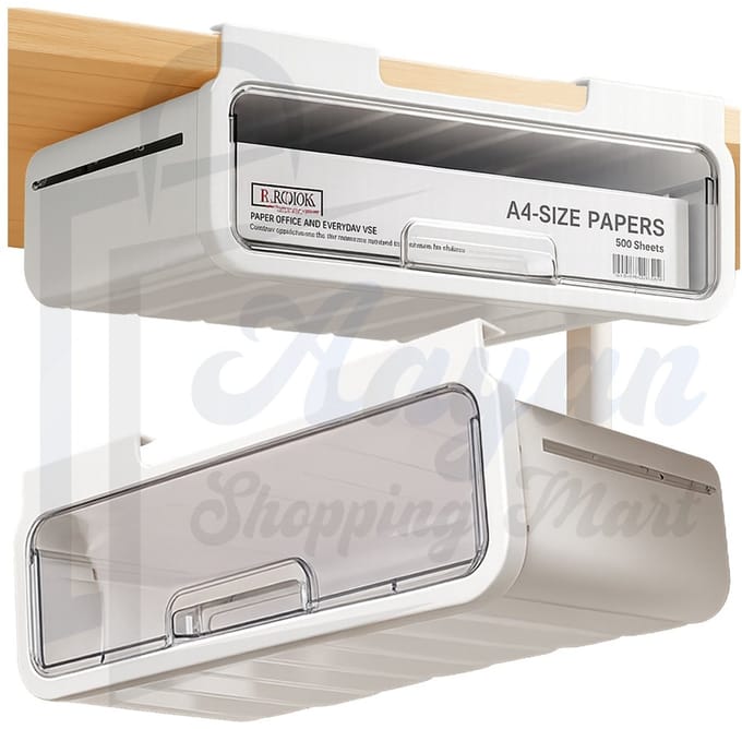 Under desk drawer opbergbox voor bureau–wit–bureau organizer lades–bureau organiser–Bureau organizer–bureau gadgets–bureau accessoires–bureau accessoires organizer–77406