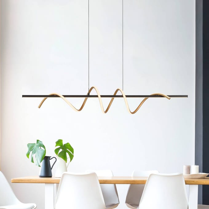 JUST LIGHT. GmbH JUST LIGHT. Emanda hanglamp, ijzer, zwart messing