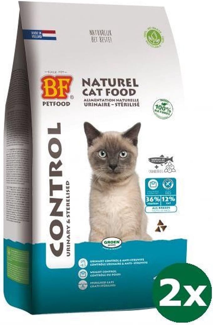 Biofood premium quality kat control urinary / sterilised kattenvoer 2x 1,5 kg