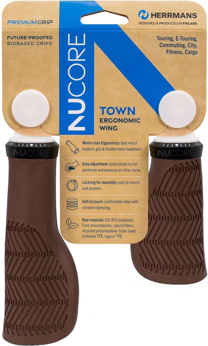 Herrmans Nucore Town Wave Handvatten 130/90 Mm ø22 Mm Bruin