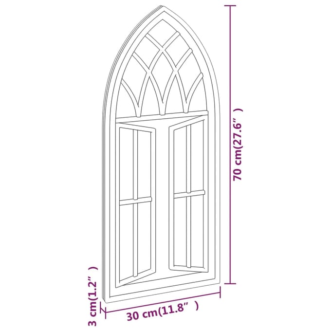 vidaXL - Spiegel - 70x30 - cm - ijzer - zwart