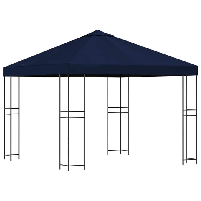 vidaXL - Prieel - 3 - x - 3 - m - Blauw - Polyester - en - Staal - 190 - gsm