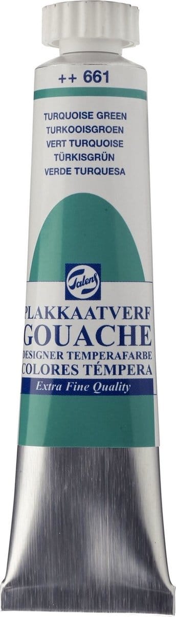 Plakkaatverf - 661 Turkooisgroen - Gouache extra fine - Talens - 20 ml