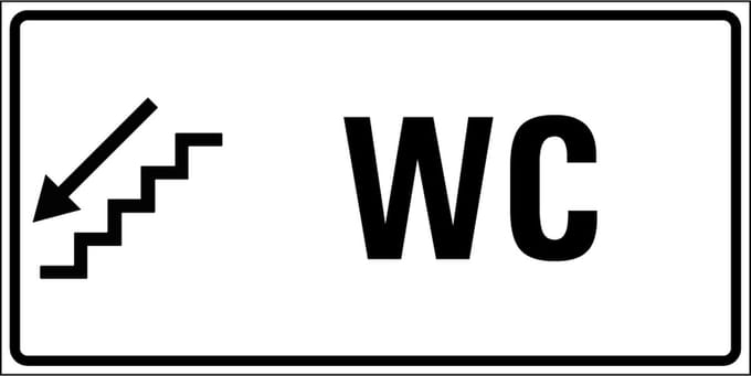 Wc trap omlaag sticker links 400 x 200 mm