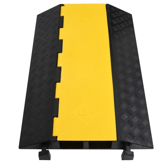 vidaXL - Kabelbeschermer - drempel - met - 2 - tunnels - 90 - cm - rubber