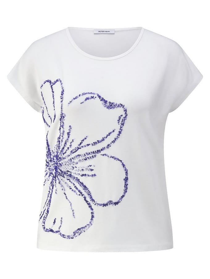 Shirt ronde hals Van Peter Hahn wit