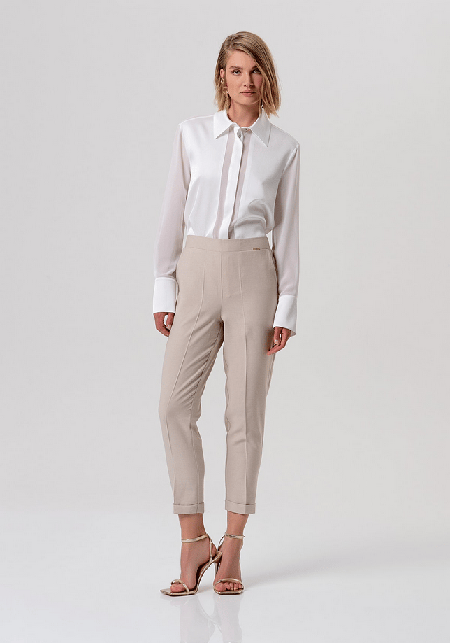 broek chino vrouw zand
