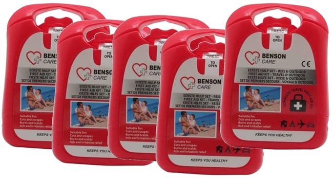 5x EHBO reiskit / compacte eerste hulp verbanddoos - outdoor / reis - verbanddoos / first aid kit