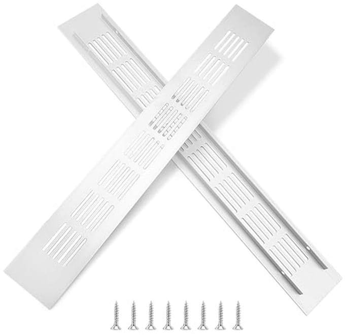 Rechthoekig ventilatierooster voor deuren en kasten - 2 stuks