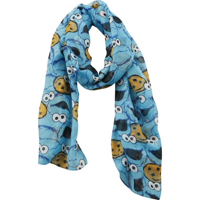 Sesame Street Cookie Monster Dames Sjaal - blauw - Standard