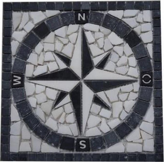 Mozaiek tegel 039 medallion windroos 30 x 30