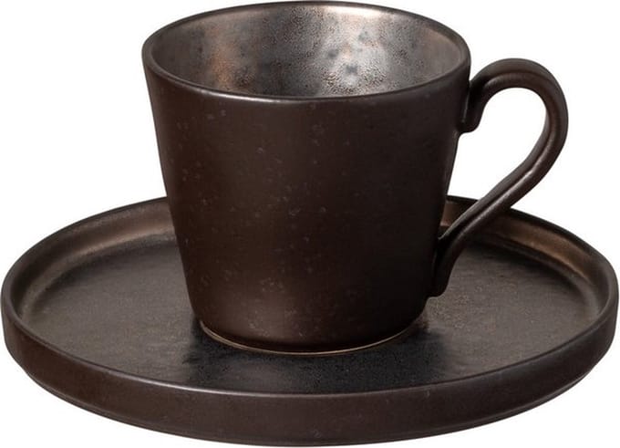 Costa Nova & Casafina - Koffiekop en schotel 'Lagoa' (Bruin, 90ml)