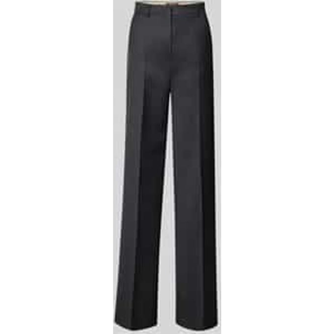 Regular fit wijde broek van scheerwolmix, model 'LAMBRO'