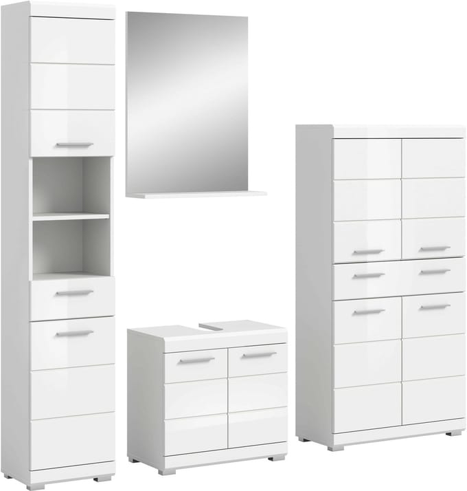 Scout badkamercombinatie wit hoogglans MDF TZ wit NB - 34x186x191cm