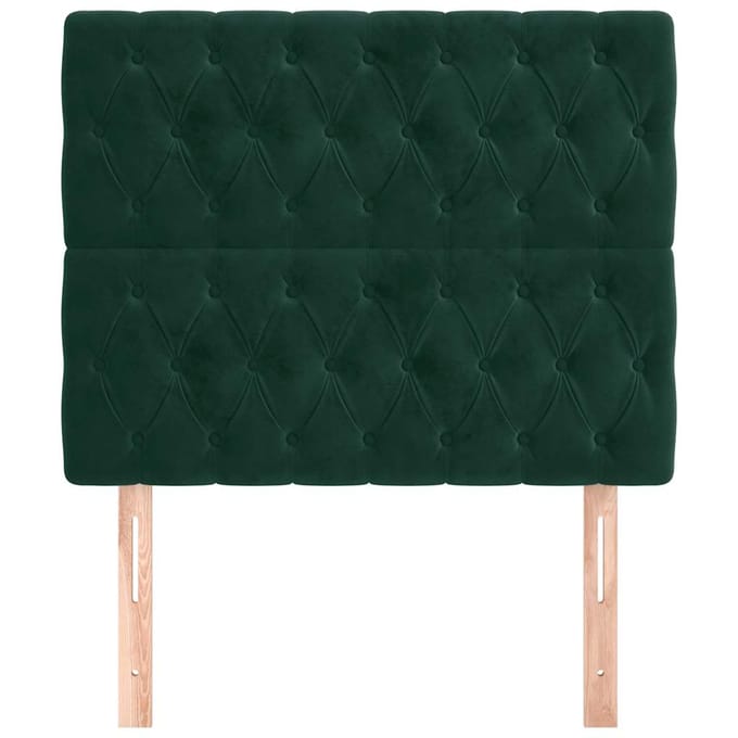 vidaXL - Hoofdbord - donkergroen - 90x7x118/128 - cm - fluweel