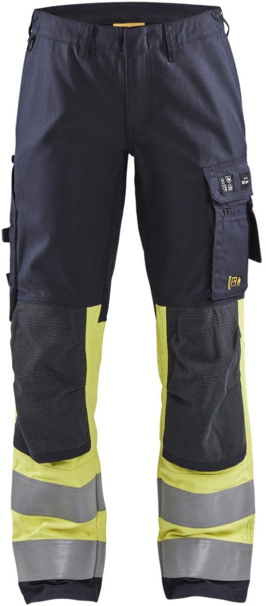 Blaklader Multinorm dameswerkbroek Inherent met stretch 7187-1512 - Marine/High Vis Geel - C36