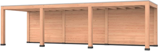 Douglas overkapping, 900 x 300, met achterwand, Westwood Modern Plus