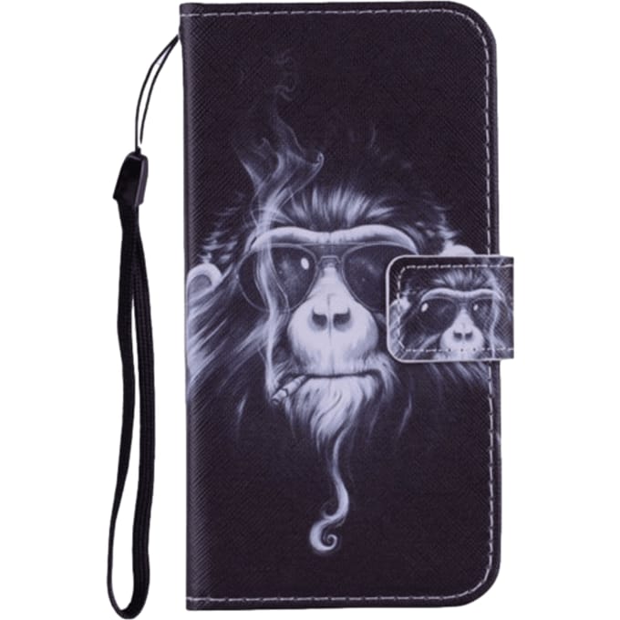 Comfycase Samsung Galaxy S10 Smoking Monkey Bookcase Hoesje Zwart