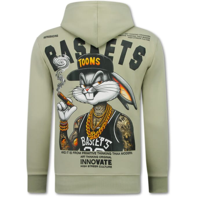 Oversized Hoodie Heren met Capuchon - Gangster Chicago - Dik Geweven - 5792 - Bruin
