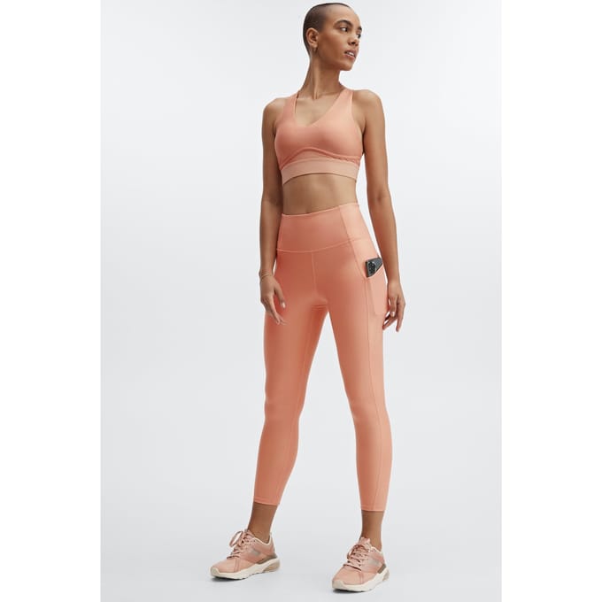 Fabletics High-waisted Pocket Iridescent Luxe 7/8 Iridescent Copper Größe: L Short | Sport-Leggings Outlet | Damen | Braun