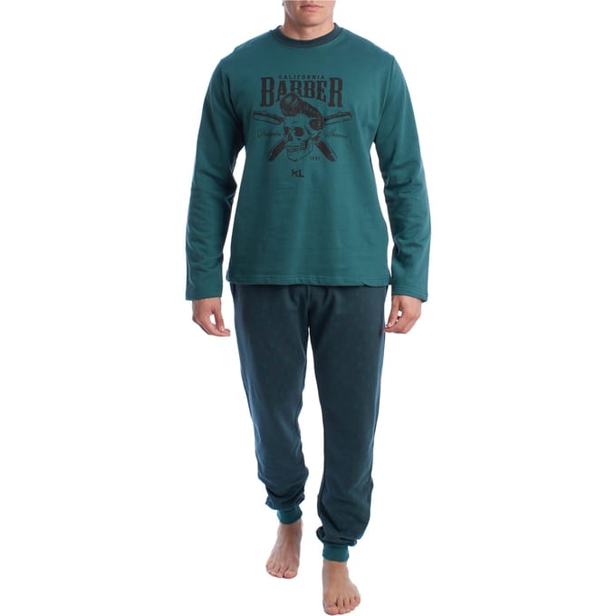 Heren winterpyjama van pluche katoen KLP6