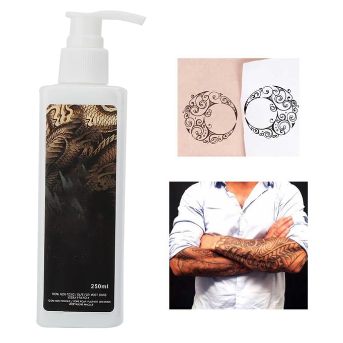 Professionele Tattoo Transfer Gel Patroon Transfer Tattoo Stencil Applicatie Oplossing 250ml white