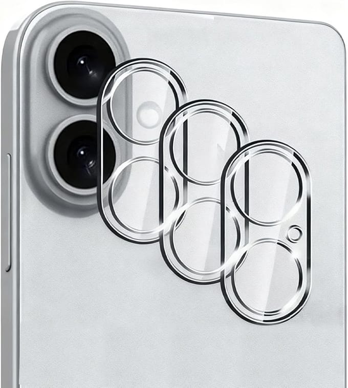3-Pack Camera Bescherming voor iPhone 16/Plus/17 - Anti-Scratch, HD, Tempered Glass, 3D Anti-Dust Bescherming voor Achtercamera