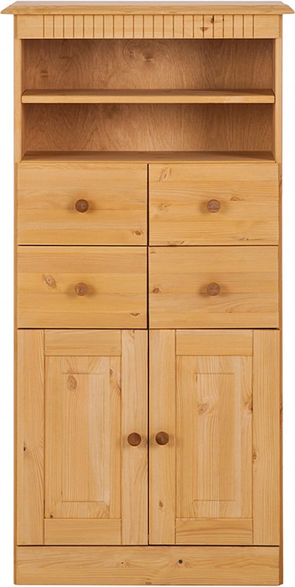 Cornelia-Kast - 2-Deurs 4-Laden - Grenen