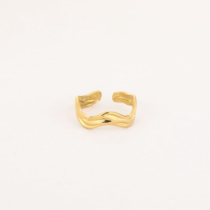 Bijoutheek Ring (Sieraad) Wave Goudkleurig