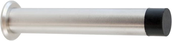 Famanu – Lange wanddeurstopper RVS 10 cm met rubberbuffer – deurstopgreep voor wandmontage incl. sch