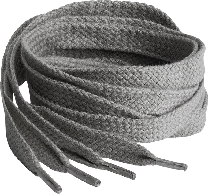 Springyard veters plat 9.0 mm - donkergrijs - 90cm - katoen - 1 paar